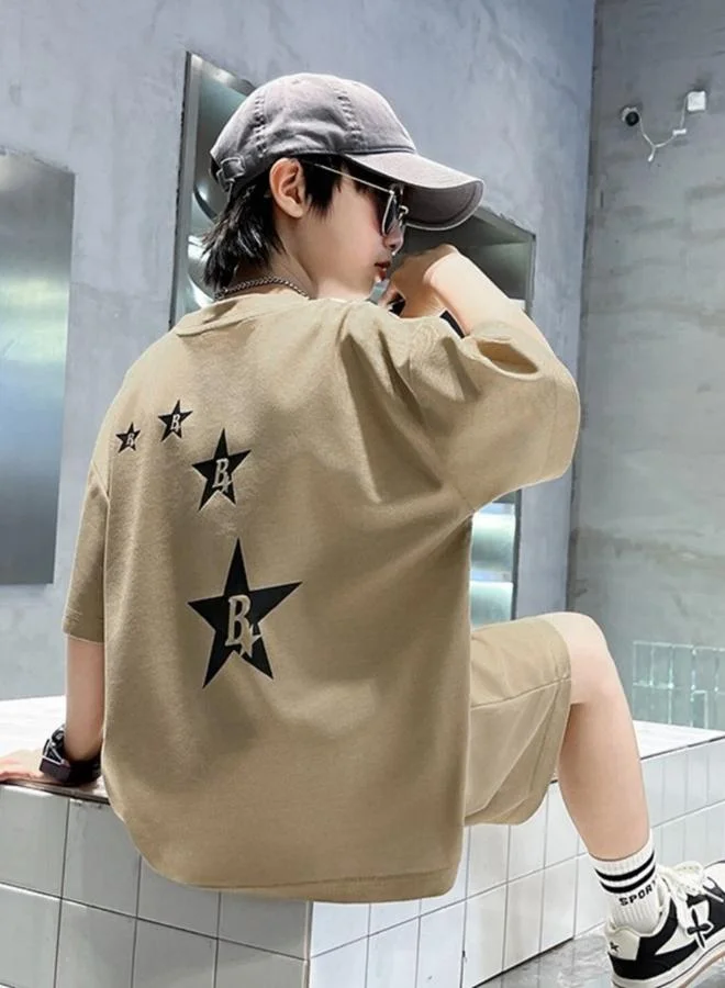 Take Two Boys Graphic Round Neck T-Shirt and Shorts Set